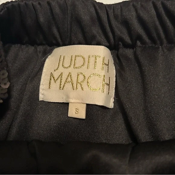 Judith March Black Sequin Skirt with Feather Trim - Picture 6 of 6